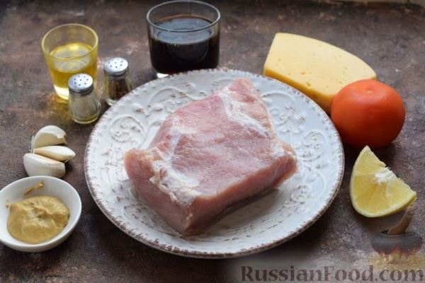 Гармошка из свинины с помидорами и сыром (в духовке)